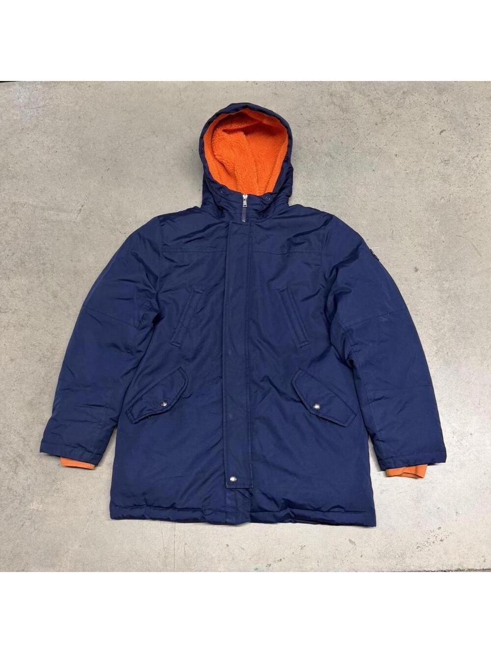Polo Ralph Lauren Goose Down Coat Mens Small Navy Full Zip Parka Puffer